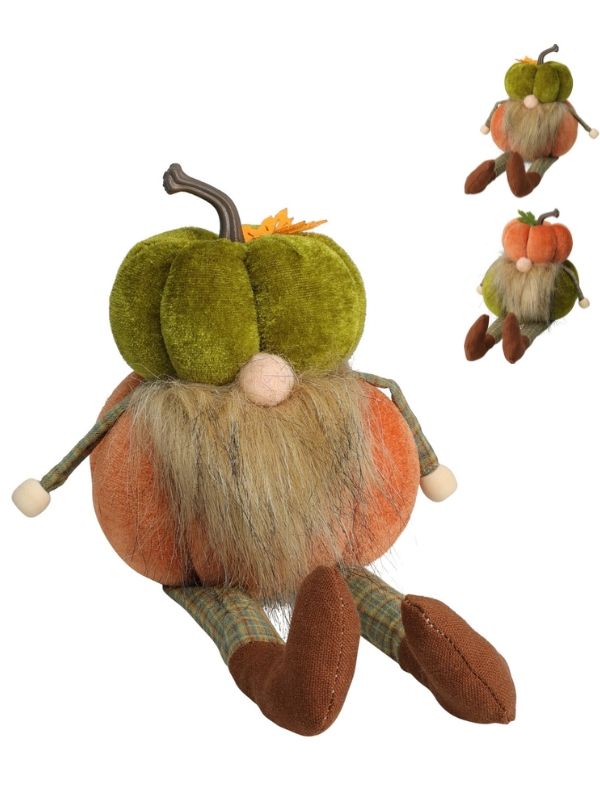 Décoration Automnale Gnome En Tissu 11X13Cm - Assorti