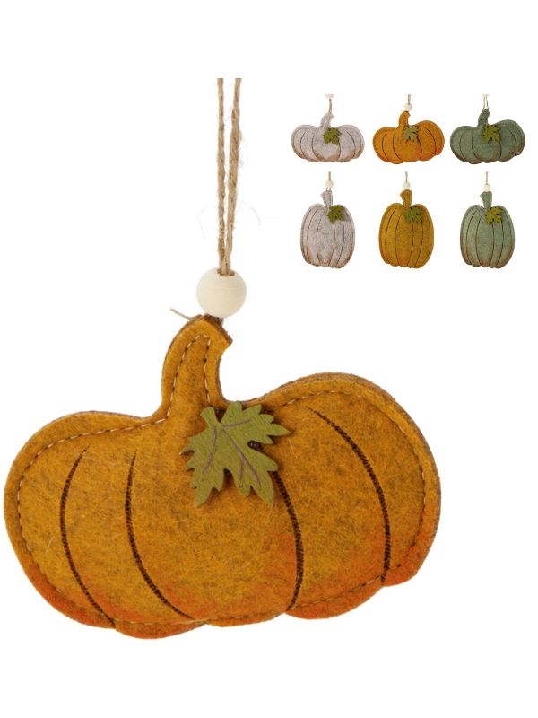 Décoration Automnale À Suspendre Avec Citrouille 11Cm - Assorti