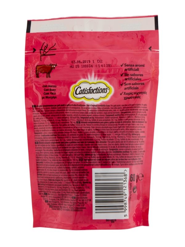 CATISFACTION Snacks Rindfleisch 60G