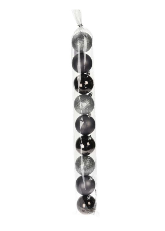 Bocce Natalizie per Albero Colore Moda Grigio Notte 9 Pezzi