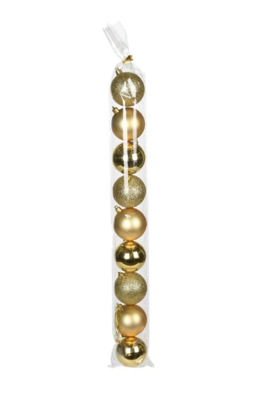 Bocce Natalizie per Albero Color Oro 9 Pezzi