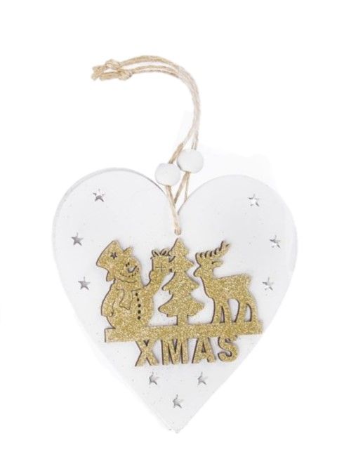 2Er-Pack Weihnachtsherzen Aus Holz