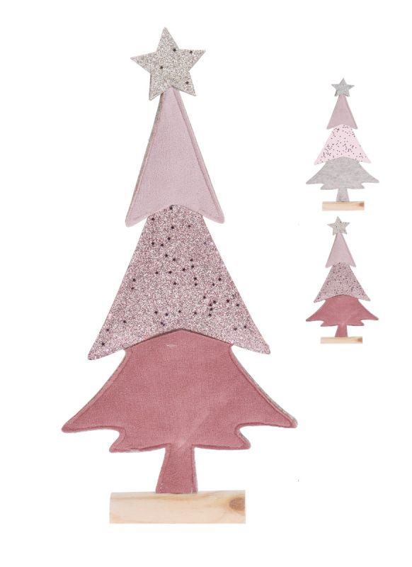 Décoratif Arbre de Noël en feutre couleur rose poudre