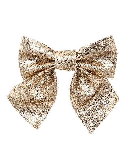 2 Fiocchi Dorati 16X14Cm - Decorazione Natalizia