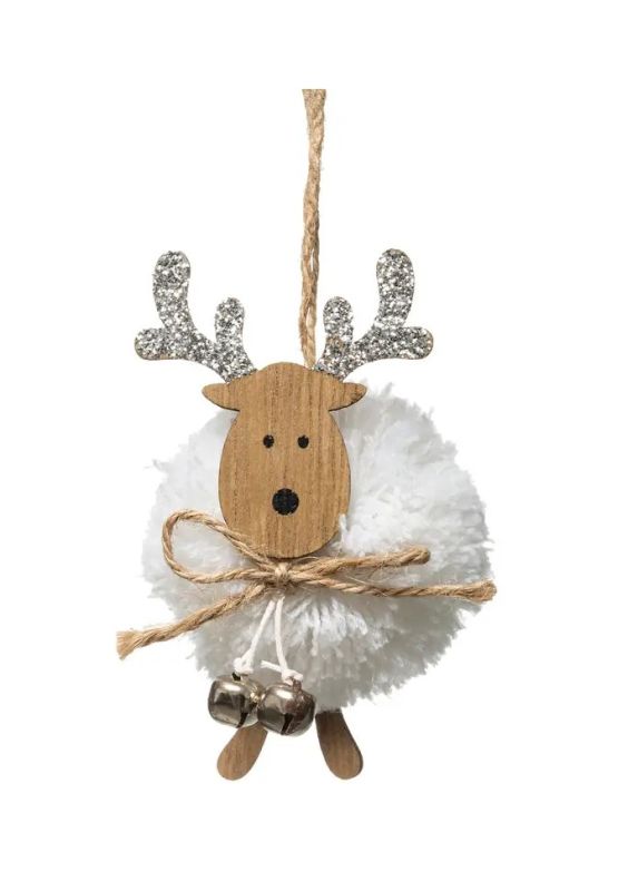 Addobbo Con Renna 10Cm - Decorazione Natalizia