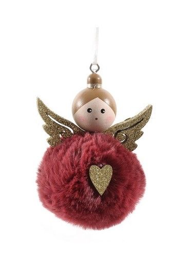 Addobbo Albero di Natale Palla 10 cm con Angelo 