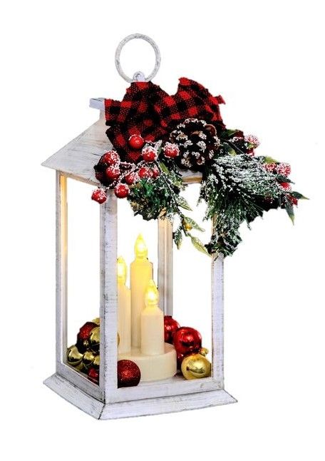 Deco Lanterna Con Luci 29Cm - Decorazione Natalizia