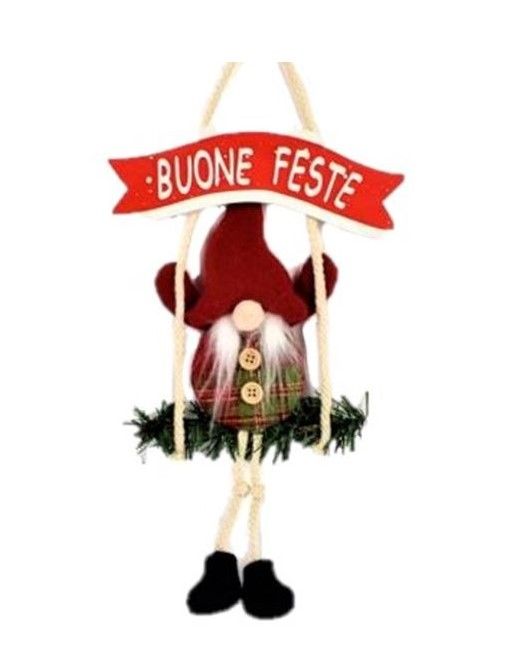 Frohe Feiertage Dekoration Mit Weihnachtswichtel Auf Schaukel - Weihnachtsdeko