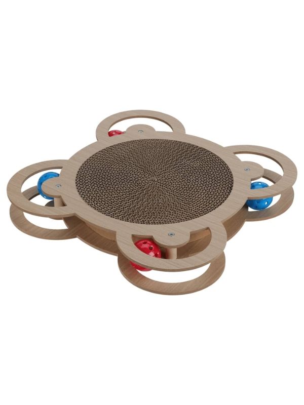 Jouet Pour Chat Griffoir En Carton Avec Boules 35X35X5Cm