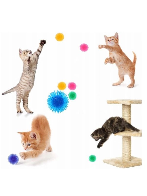 Jouet Pour Chat 4 Balles Colorées 