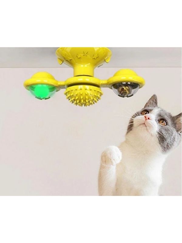 Jouet Pour Chat Ventouse Avec Boules Led 15X7Cm