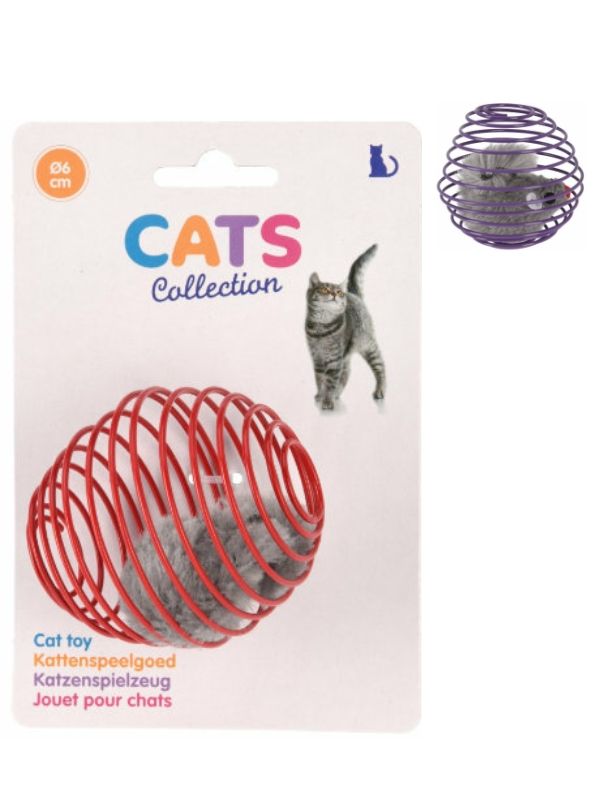 Jouet Pour Chat Boule Metallique Avec Souris 6Cm - Assortis
