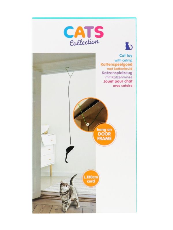 Jouet Pour Chat Corde Avec Souris Suspendue 15Cm
