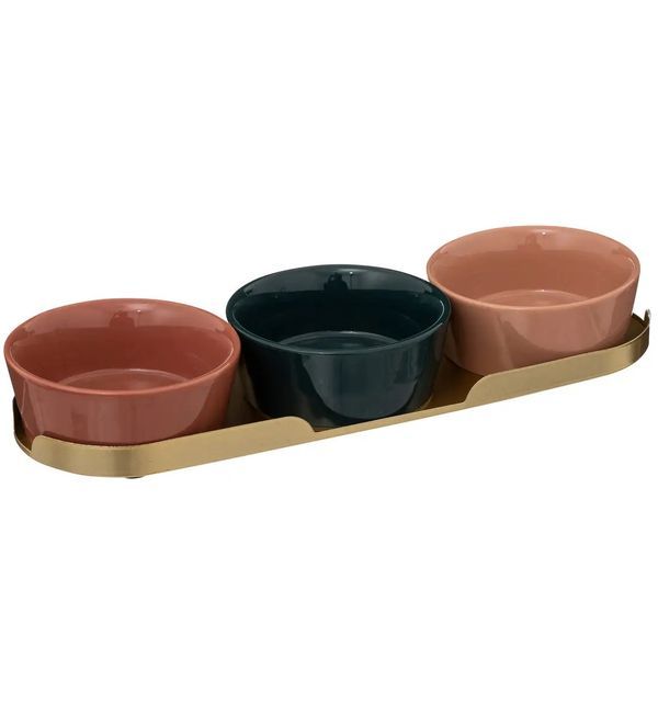 Set Apéritif Avec 3 Tasses Et Plateau 31X9.50X4Cm