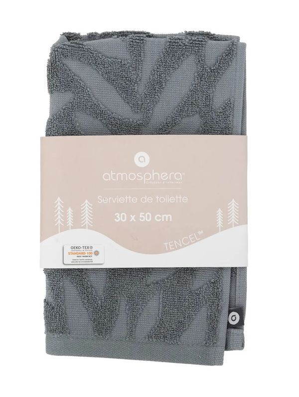 Petite Serviette De Bain Ligne Sea View Ardoise Grise 30X50Cm