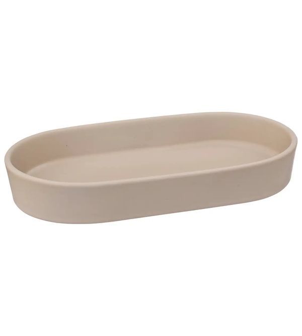 Porta Sapone Per Il Bagno Beige Naturale 19.3X10.6X3Cm