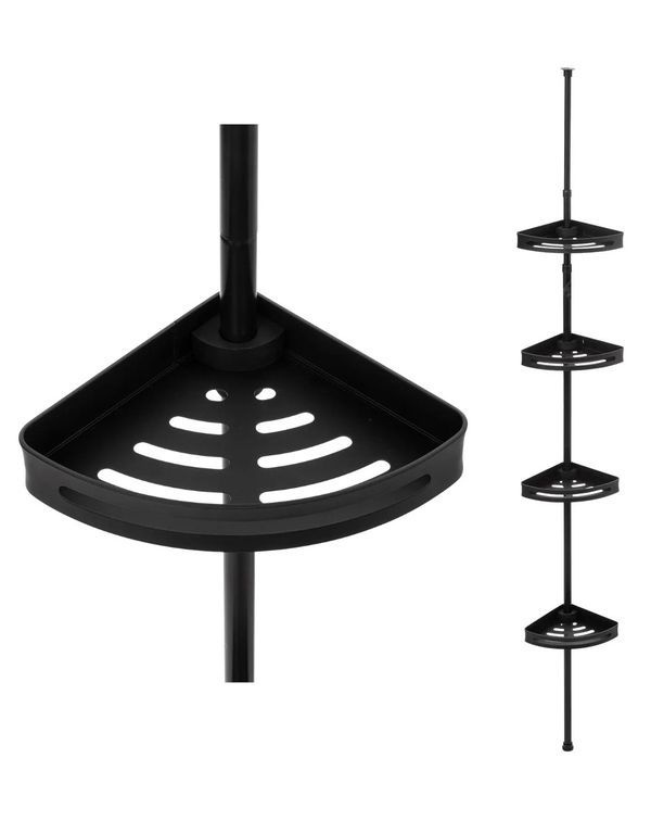 Teleskop-Duschregal Blackalu Schwarz 240X20.5X20.5Cm