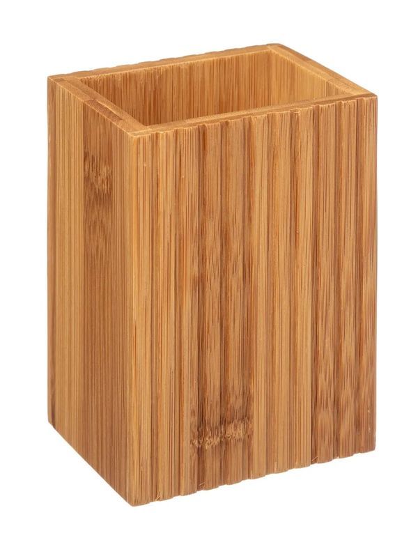 Porte-Brosse À Dents Terre Inconnue En Bambou Pour Salle De Bains 8.3X6.5X10.3Cm