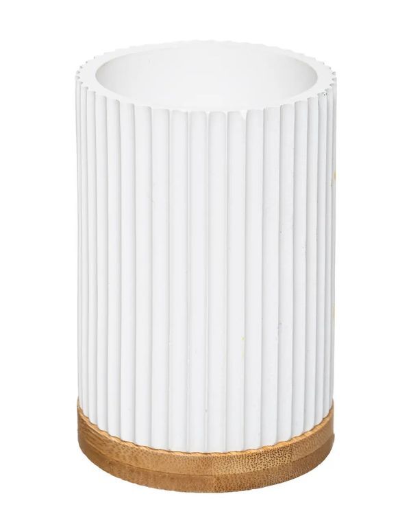 Porte-Brosse À Dents Rayé Pour La Salle De Bains Blanc 11X7.1Cm