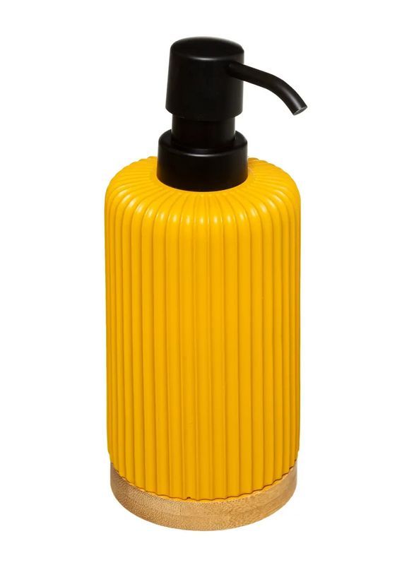 Dispender Sapone Effetto Righe Per Il Bagno Giallo Senape 270Ml