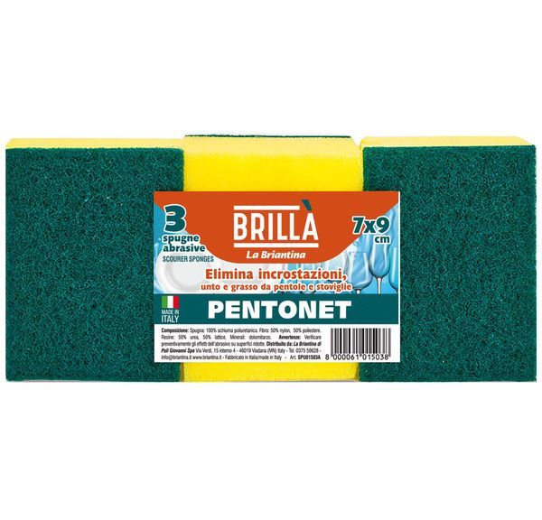 Éponge Abrasif Pentonet 3 Pièces 7X9Cm