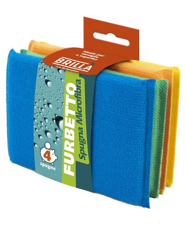 Éponge Microfibre Furbetto 4 Pièces 8.5X13Cm