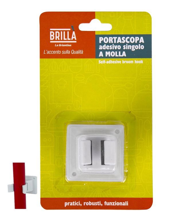  Porta Scopa Adesivo A Molla 4.5Cm