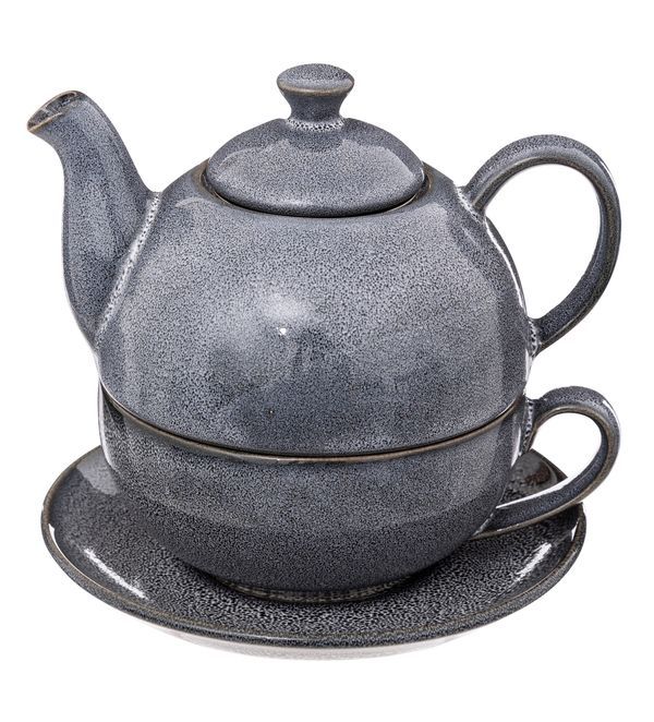 Keramik-Teekanne Callie Blau Mit Tasse 18X15.5Cm