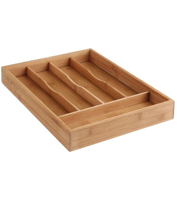 Organisateur De Couverts En Bambou 34X25X4Cm