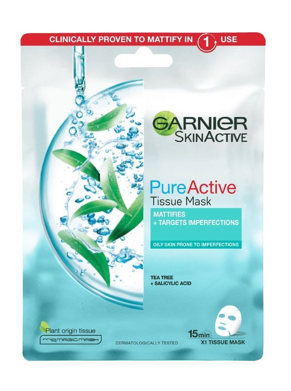 GARNIER Masque En Tissu Pure Active Ternit Les Imperfections 23G