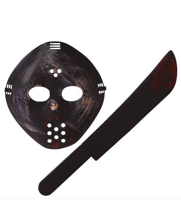 Maschera Di Halloween Con Machete  54Cm 