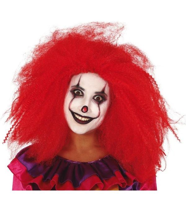 Halloween Perücke Clown Rot   