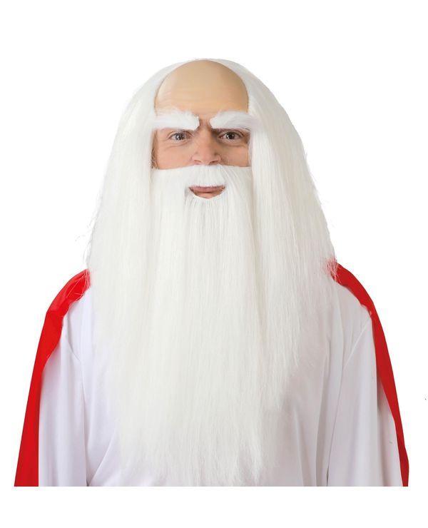 Parrucca Di Halloween Druido Con Barba   