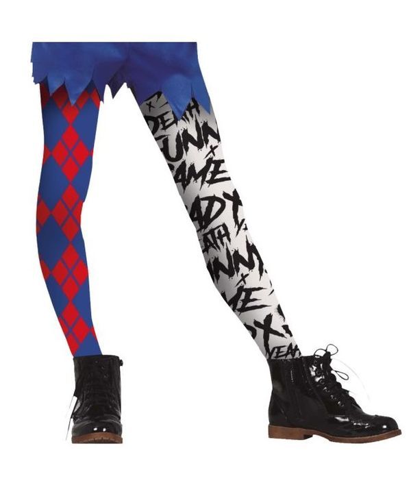 Halloween-Accessoire Harley Quinn Strumpfhose 7-12 Jahre