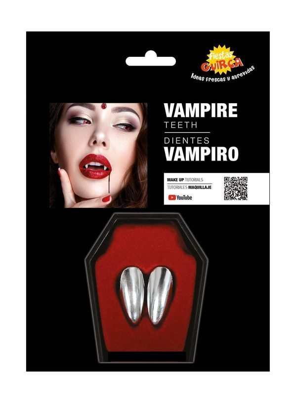 Accessorio Halloween Zanne Da Vampiro Argento   
