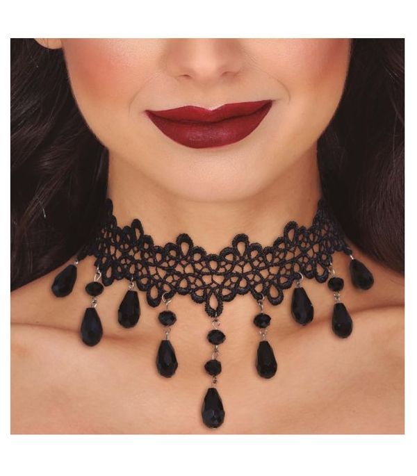 Accessorio Halloween Girocollo Di Pietre Nere   