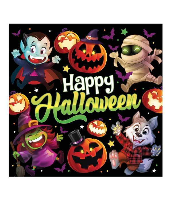Party Halloween Tovaglioli Mostri 21 Pezzi 16X16Cm 