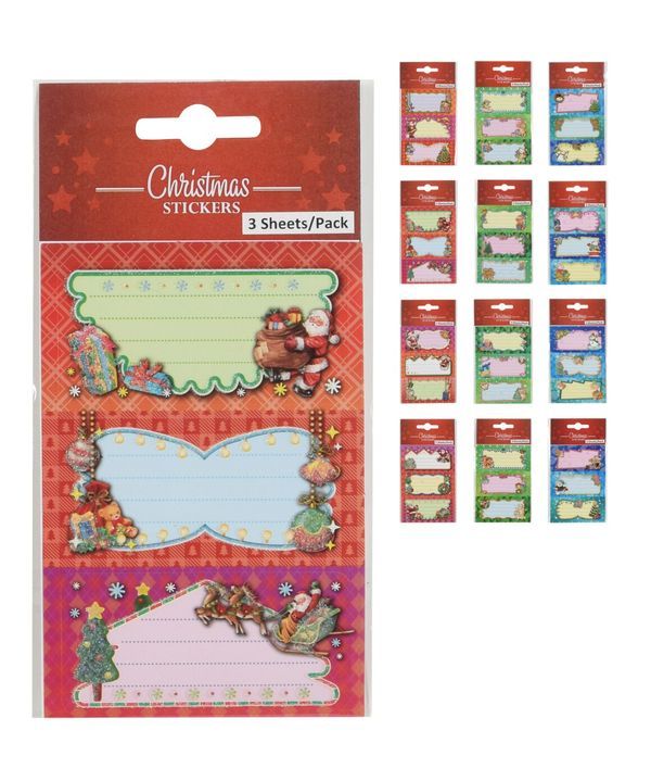 Accessoire Kraft De Noël Étiquettes Adhésives - Assortis