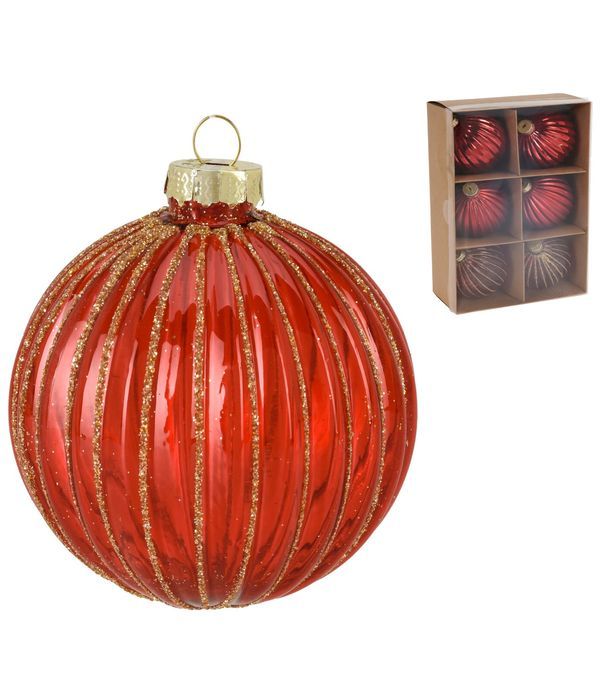 Weihnachtskugeln Aus Glas Rot 6 Stücke 6Cm 