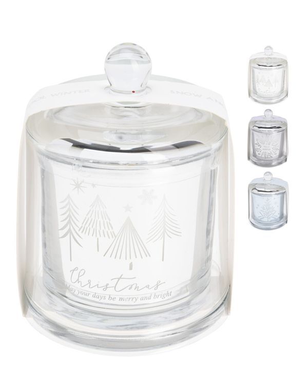 Profumazione Natalizia Vaso In Vetro Con Candela 11Cm - Assortito