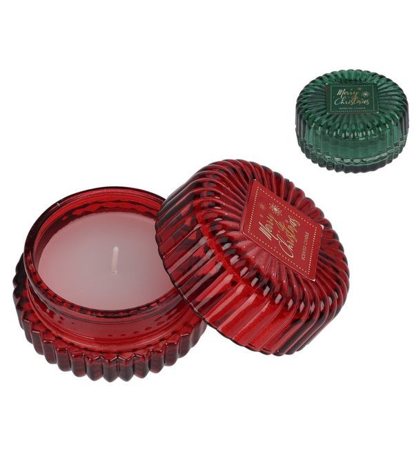 Profumazione Natalizia Vaso In Vetro Con Candela 8X5Cm - Assortito