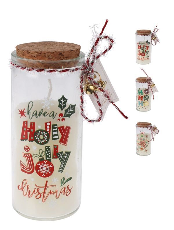 Profumazione Natalizia Vaso In Vetro Con Candela 6X14Cm - Assortito