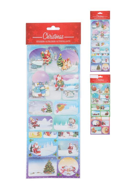Weihnachts-Kraft-Accessoire Haftetiketten - Sortiert
