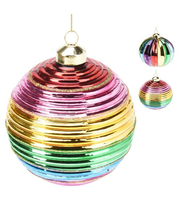 Pallina Di Natale In Vetro Rainbow 10Cm - Assortito