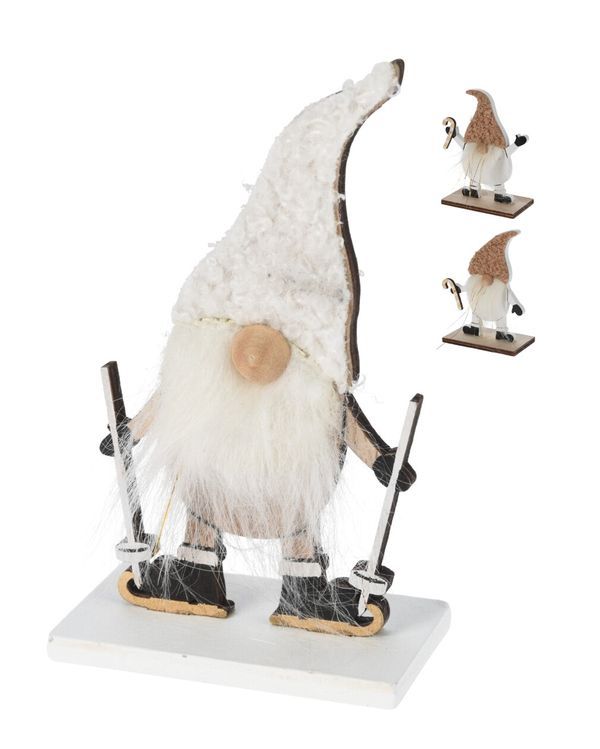 Weihnachts-Accessoire Wichtel Aus Holz Und Filz 10Cm  - Assortiert