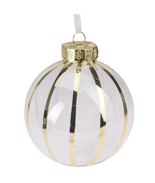 Weihnachtskugeln Aus Glas Rot Gestreift 8Cm 