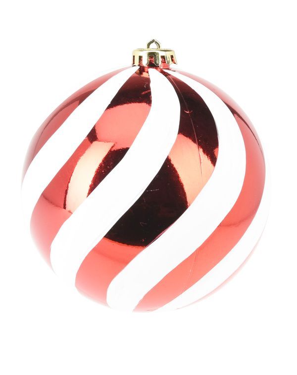 Weihnachtskugeln Rot Gestreift 14Cm 