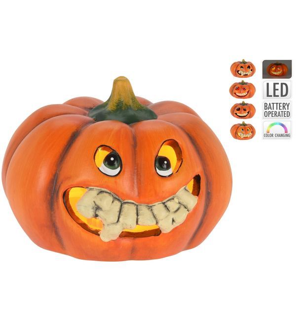 Déco Halloween Zucca Con Luce Led 9Cm - Assortito