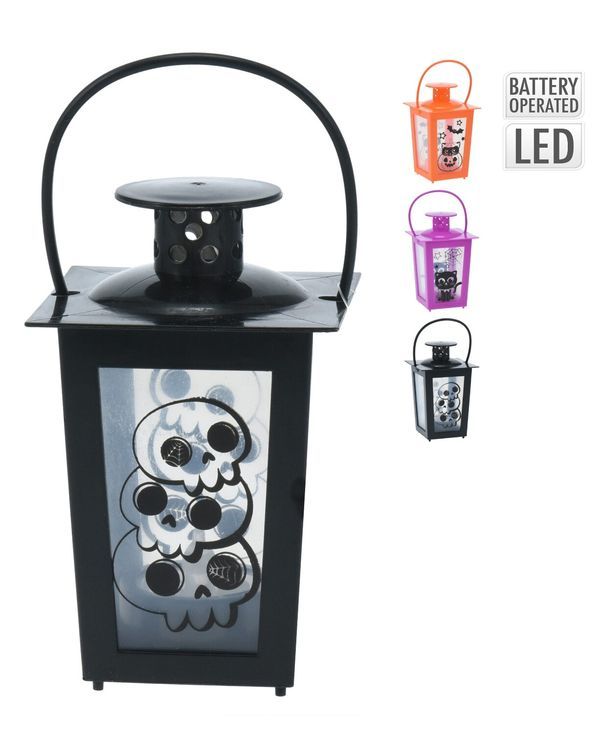 Déco Halloween Lanterna Con Luci Led 15Cm - Assortito