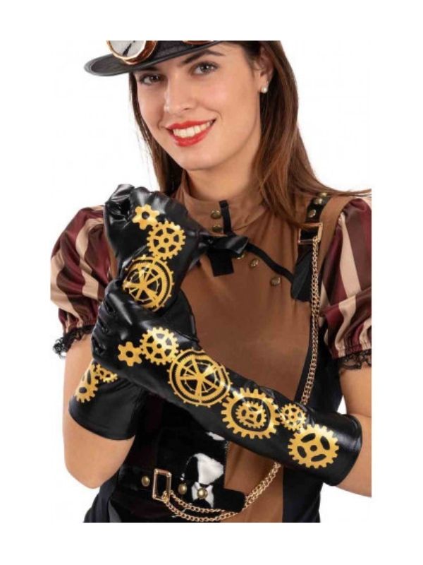 Accessoire De Carnaval Gants En Tissu Steampunk 